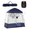 Changing Room, Portable, 2-Room Privacy Tent with Shower Bag & Floor, Blue