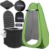 Portale Foldable Camping Toilet Set with Privacy Tent, Black