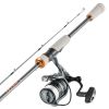 VEVOR Rod and Fishing Reel Combo, IM6 Fiberglass & Carbon Fiber Spinning Rod and Reel Combo, Bass Fishing Pole with 6.5 ft Two-Piece Rods