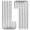 16PC 12inch J-Shaped Threaded Ground Screws, Steel Ground Screws, for Pipe and Tent Securing, Windproof and Durable