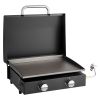 VEVOR Gas Griddle, 2 Burner Tabletop Griddle, 22 inch Portable Griddles Propane with Lid, Oil Drain Hole & Oil Collection Tray
