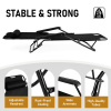 Portable Dual Purposes Extendable Folding Reclining Chair Black
