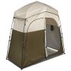 VEVOR Camping Shower Tent, 2-Room Foldable Portable Privacy Tent Changing Room with Ground Stakes, Ropes, and Carry Bag