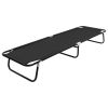 Sun Lounger Black Powder-coated steel, 600D polyester with PE coating