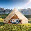 VEVOR Canvas Bell Tent, 4 Seasons 7 m/22.97 ft Yurt Tent, Canvas Tent for Camping with Stove Jack, Breathable Tent Holds up to 12 People