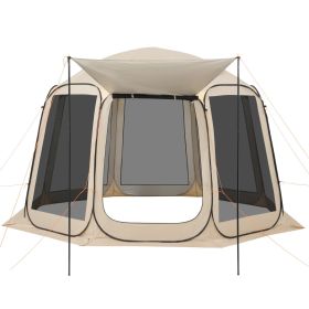 VEVOR Screen House Tent, 12 x 11 ft, 10-12 Person Pop Up Screen Tent with Extended Awning, Portable Screened in Canopy with Carry Bag, Netting Sides