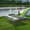 Compact Portable Camping Bed 2-Person Collapsible Cot with Sleeping Bag Air Mattress Pillows for Fishing Hiking