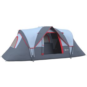 5-6 Person Family Tent, Outdoor Camping Tent with Lighting Hook, Carrying Bag for Camping, Hiking and Travelling, Grey