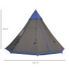 Large 6-Person Metal Teepee Camping Tent with Weather Protection Portable Design and Included Carrying Bag