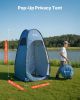 VEVOR Pop up Shower Tent, Instant Portable Privacy Tent Changing Room with Ground Stakes, Ropes, and Carry Bag, 190T Polyester with Silver Coating