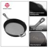 WANGYUANJI Cast Iron Grill Pan, 7.9"Uncoated Skillet with Handle, Multifunctional for Home Use, Outdoor Camping Grill, Steak, Omelette