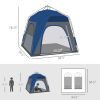 Camping Tents 4 Person Pop Up Tent Quick Setup Automatic Hydraulic Family Travel Tent w/ Windows, Doors Carry Bag Included