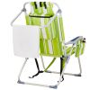 63*70*99cm Heightened Oxford Cloth Silver White Aluminum Tube Bearing 100kg Beach Chair Green Stripes