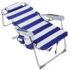 63*70*99cm Heightened Oxford Cloth Silver White Aluminum Tube Bearing 100kg Beach Chair Blue Stripes
