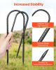 VEVOR Rebar Stakes, 12-Inch, Heavy-Duty 0.32 in Diameter U Shape, Galvanized Steel Ground Anchors with Chisel Point End & Rust-Resistant Coating