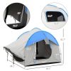 2000mm Waterproof SUV Tent, Car Tent with 3 Doors and Mesh Window, for 5-6 Person Camping Travel, Gray and Blue