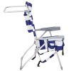 63*70*99cm Heightened Oxford Cloth Silver White Aluminum Tube Bearing 100kg Beach Chair Blue Stripes