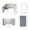 HAWOK Folding Outdoor Stove Stainless Steel with Stainless Steel Grill and Carrying Bag, 8.7"D x 8"W x 4.7"H