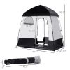 Shower Tent w/ Two Rooms, Shower Bag, Floor and Carrying Bag, Portable Privacy Shelter, Instant Changing Room for 2 Person, Black