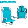 63*65*82cm Short Oxford Cloth Silver White Aluminum Tube Bearing 100kg Beach Chair Mint Green