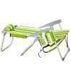 63*70*99cm Heightened Oxford Cloth Silver White Aluminum Tube Bearing 100kg Beach Chair Green Stripes