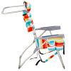 63*70*99cm Heightened Oxford Cloth Silver White Aluminum Tube Bearing 100kg Beach Chair Rainbow Stripes