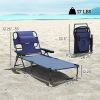 Folding Lounge Chair w/ Reclining Back, Navy Blue