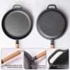 WANGYUANJI 11"Cast Iron Frying Pan, Non-stick Pan, Uncoated Pancake Skillet, Steak Frying Pan, with Wooden Handle, Household For All Stove