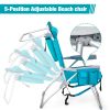 63*70*99cm Heightened Oxford Cloth Silver White Aluminum Tube Bearing 100kg Beach Chair Mint Green