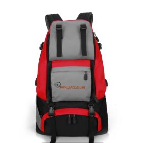 Men Outdoor 40L Hiking Backpack Sports Bag (Option: Red with Logo)