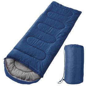 Camping Sleeping Bags for Adults Teens Moisture-Proof Hiking Sleep Bag with Carry Bag 32-50? for Spring Autumn Winter Seasons (Option: NavyBlue)