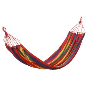 Double Hammock 2 Person Canvas Hanging Hammock Swing¥d with Carrying Bag Hold 330LBS for Camping Travel Beach (Option: Red)