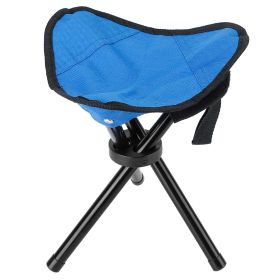Folding Tripod Stool Outdoor Foldable Travel Chair Portable Stable Seat For Camping Fishing Travel Hiking Garden Beach (Option: blue)