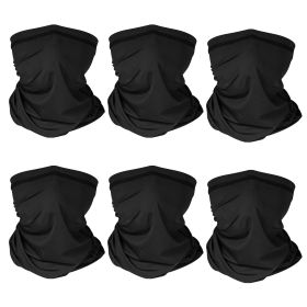 6Pcs Summer Neck Gaiter UV Sunscreen Protection Face Mask Scarf Breathable Cooling Shield Coverings For Cycling Hiking Fishing Running Motorcycle (Option: PcsBlackFaceShieldScarf)