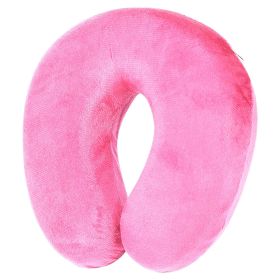 Travel Pillow U Shape Neck Pillow Memory Foam Neck Support Head Rest Office Nap Car Airplane Cushion (Option: Pink)