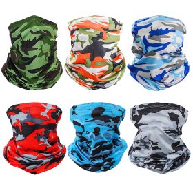 6Pcs Summer Neck Gaiter UV Sunscreen Protection Face Mask Scarf Breathable Cooling Shield Coverings For Cycling Hiking Fishing Running Motorcycle (Option: PcsFaceShieldScarf)