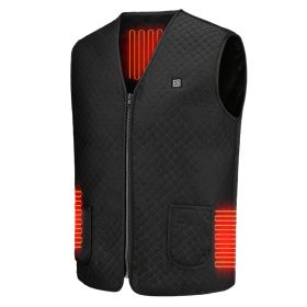 Heat Jacket Vest 3 Heating Gear Adjustable USB Heated Vest Warm Heat Coat Vest w/ 5 Heating Zones For Men Women Winter Outdoor Activity (Option: L)