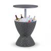 Patio Cooler Bar Table With Height-Adjustable