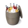 Rattan Cool Bar 4-in-1 Cocktail Table Side Table for Outdoor Patio