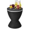Patio Cooler Bar Table With Height-Adjustable