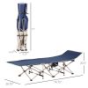 Folding Camping Cots for Adults with Carry Bags, Side Pockets, Outdoor Portable Sleeping Bed for Travel Camp Vocation, Blue