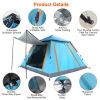 4-5 Person Pop-Up Camping Tent, Instant Setup Family Tent with 2 Mosquito Nets Windows, Portable for Hiking, Backpacking & Outdoor Adventures