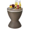 Patio Cooler Bar Table With Height-Adjustable