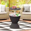Patio Cooler Bar Table With Height-Adjustable